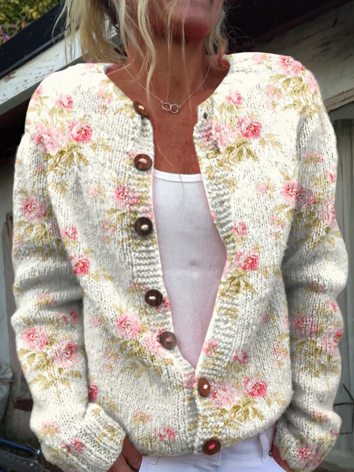 Rosalba | Cardigan Floreale Rosa